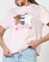 Shein Short Sleeve We Bare Bears Chest Print Crew Tshirt