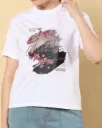 Shein Short Sleeve Graphic Chest Print Crew Tshirt