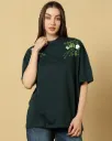 Shein Drop Shoulder Floral Placement Print Crew Tshirt