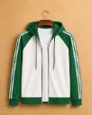 Men Colour-blocked Hooded Track Jackets