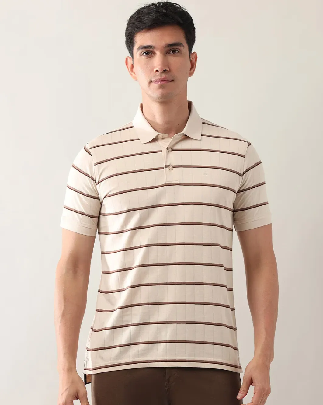 Men Striped Regular Fit Cotton Polo T-Shirt (XS)