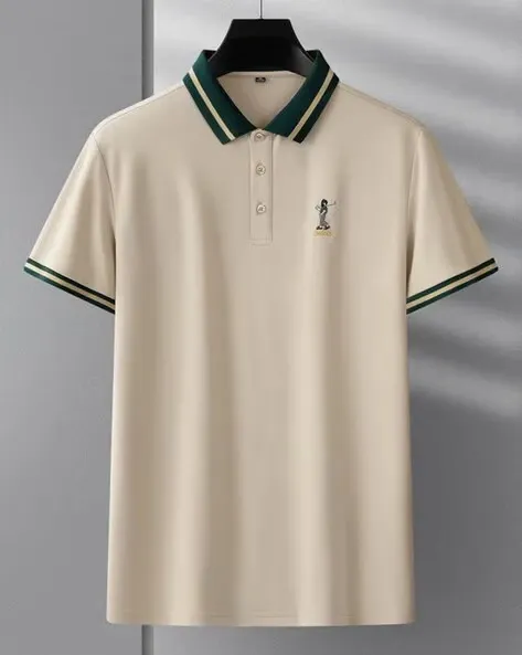 Men Embroidered Regular Fit Polo T-Shirt