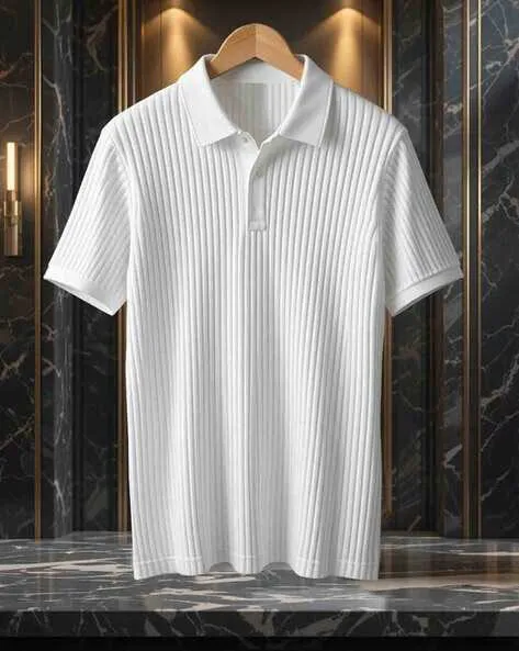 Men Striped Regular Fit Polo T-Shirt
