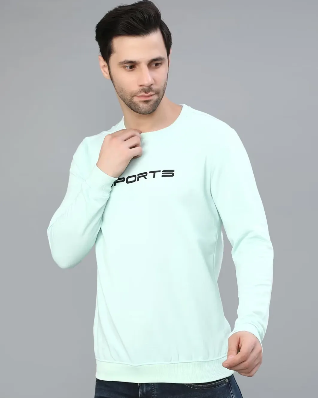 Men Typographic Print Regular Fit Sweatshirt (XS)